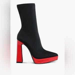 Elegant Black and Red Women's Boots